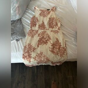 Ann Taylor Coral and Cream Floral Dress